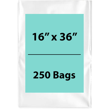 Clear poly bags Flat 16 inch (width) X 36 inch (Height) LDPE
